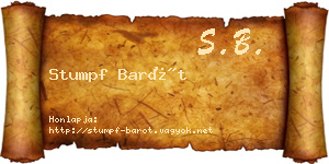 Stumpf Barót névjegykártya